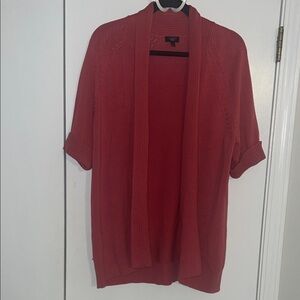 Talbots Salmon/coral open front short sleeve size X sweater Excellent condition
